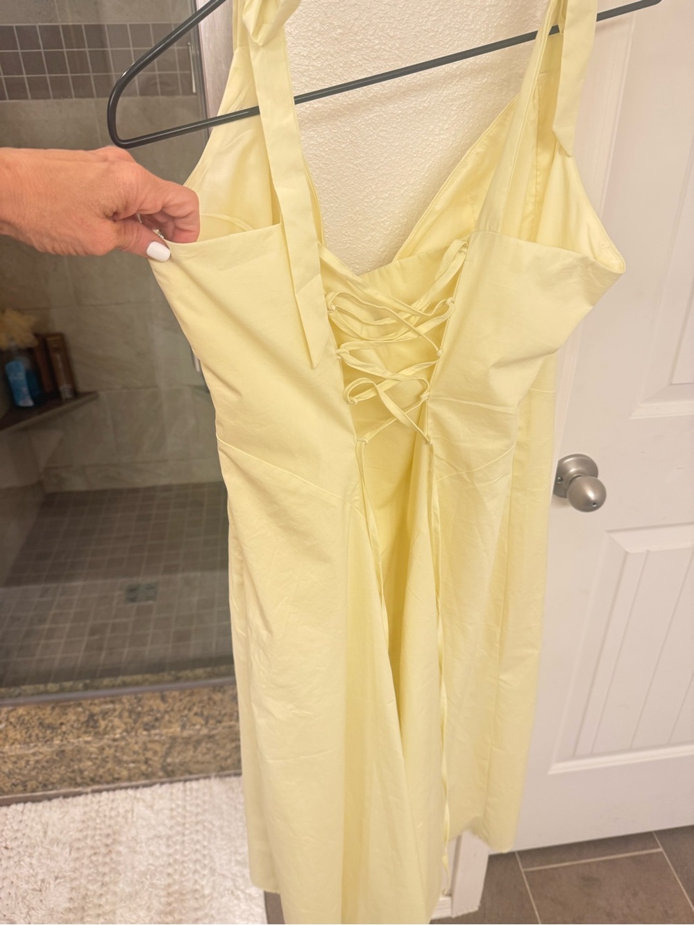 Peppermayo Pale Yellow Tie-Shoulder Midi Dress - Picture 4 of 7